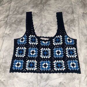 Sincerely Jules Crochet Granny Square Tank Crop Top
